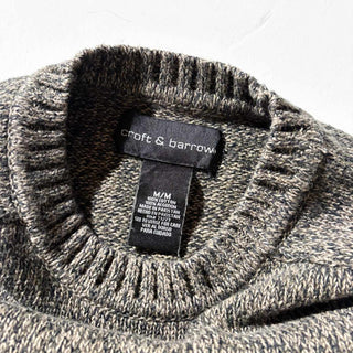 ～00's croft & barrow メランジ コットン ニット セーター(ブラウン×ダークブラウン)