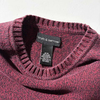 ～00's croft & barrow メランジ コットン ニット セーター(レッド×バーガンディ)