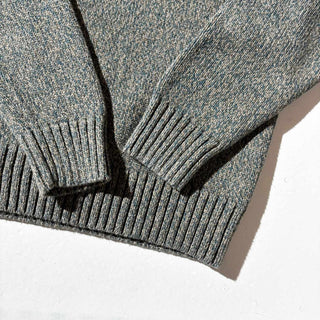 ～00's croft & barrow メランジ コットン ニット セーター(ブラウン×ダークグリーン)