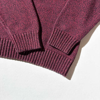 ～00's croft & barrow メランジ コットン ニット セーター(レッド×バーガンディ)