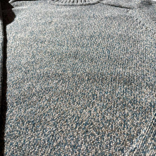 ～00's croft & barrow メランジ コットン ニット セーター(ブラウン×ダークグリーン)