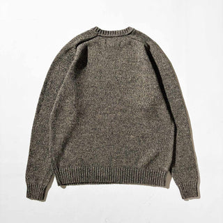 ～00's croft & barrow メランジ コットン ニット セーター(ブラウン×ダークブラウン)