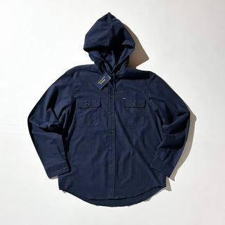 00's "dead stock" 無地 フーデッド シャモア L/Sシャツ