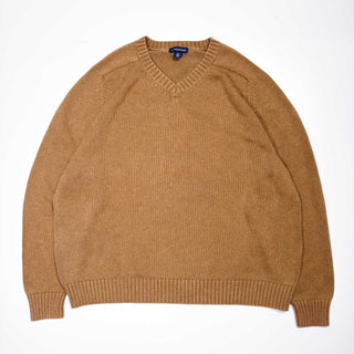 00's "made in JAPAN" LANDS'END Vネック コットン ドリフター セーター