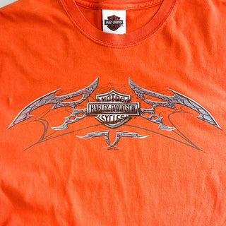 00's "made in USA" Harley-Davidson "Myrtle Beach" 両面プリント Tシャツ(オレンジ)