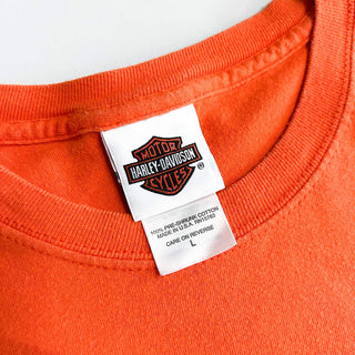 00's "made in USA" Harley-Davidson "Myrtle Beach" 両面プリント Tシャツ(オレンジ)