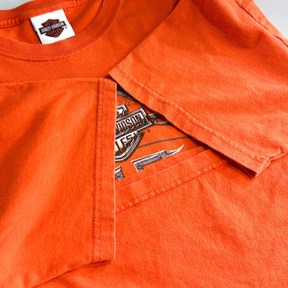 00's "made in USA" Harley-Davidson "Myrtle Beach" 両面プリント Tシャツ(オレンジ)