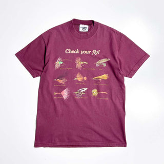 00's "made in USA" Lee "check your fly!" フィッシング プリントTシャツ