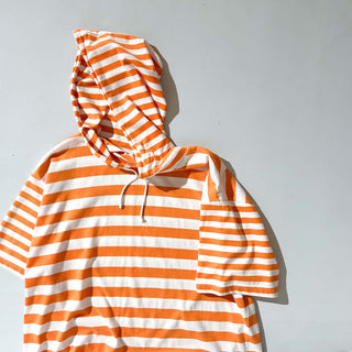 00's FRENCH NAVY ボーダー フーデッド Tシャツ