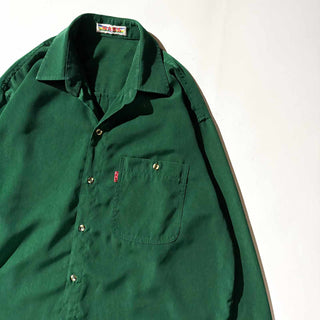 90's MARS ポリエステル ドレープ ソリッド  L/S シャツ