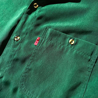 90's MARS ポリエステル ドレープ ソリッド  L/S シャツ