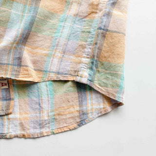 00's LANDS'END リネン チェック S/S シャツ