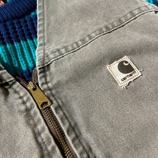 90's "made in USA" Carhartt チャコール ボアフリース ダックベスト