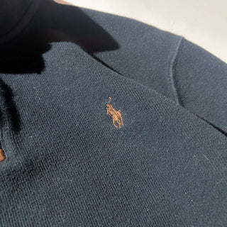 Ralph Lauren ハーフジップ コットンニット セーター(ブラック)