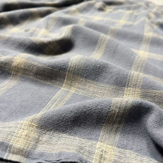00's van heusen リネン×レーヨン チェック S/Sシャツ