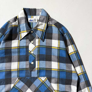 70's～80's MAB コットン チェック プルオーバー シャツ