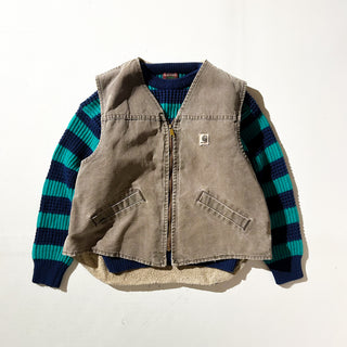 90's "made in USA" Carhartt チャコール ボアフリース ダックベスト
