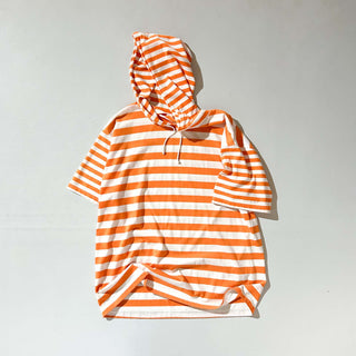 00's FRENCH NAVY ボーダー フーデッド Tシャツ