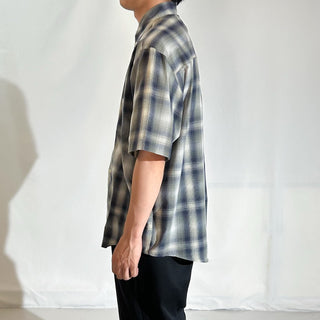 00's Munsingwear オンブレ風 チェック ボタンダウン S/Sシャツ