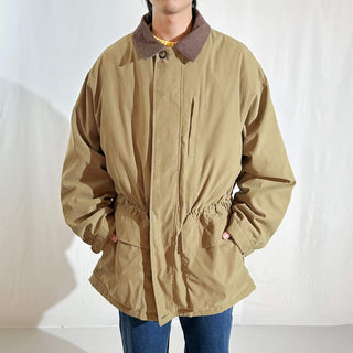 00's Eddie Bauer マスタード 裏キルティング ピーチスキン ハンティング ジャケット