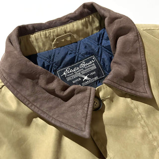 00's Eddie Bauer マスタード 裏キルティング ピーチスキン ハンティング ジャケット