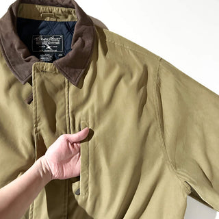 00's Eddie Bauer マスタード 裏キルティング ピーチスキン ハンティング ジャケット