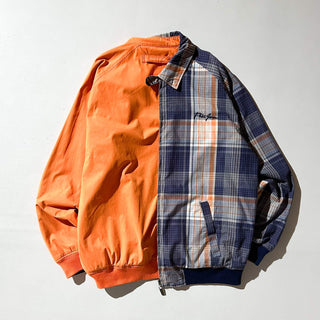 00's Phat Farm オレンジ×チェック ピーチスキン チンストラップ リバーシブル ドリズラー ジャケット