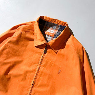 00's Phat Farm オレンジ×チェック ピーチスキン チンストラップ リバーシブル ドリズラー ジャケット