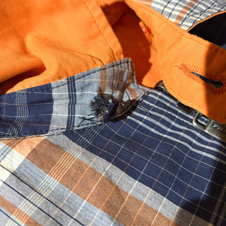 00's Phat Farm オレンジ×チェック ピーチスキン チンストラップ リバーシブル ドリズラー ジャケット