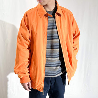 00's Phat Farm オレンジ×チェック ピーチスキン チンストラップ リバーシブル ドリズラー ジャケット