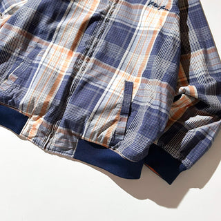 00's Phat Farm オレンジ×チェック ピーチスキン チンストラップ リバーシブル ドリズラー ジャケット