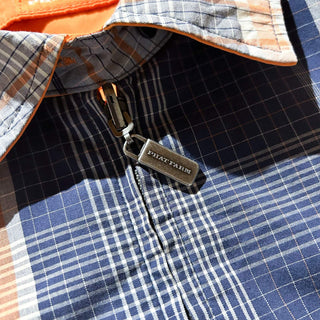 00's Phat Farm オレンジ×チェック ピーチスキン チンストラップ リバーシブル ドリズラー ジャケット