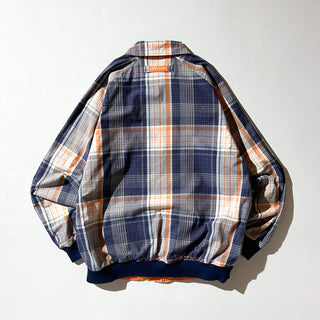 00's Phat Farm オレンジ×チェック ピーチスキン チンストラップ リバーシブル ドリズラー ジャケット