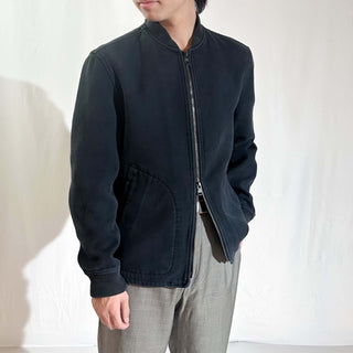 00's BANANA REPUBLIC ブラック ダブルジップ 裏起毛 スウェットブルゾン ジャケット