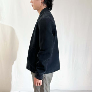 00's BANANA REPUBLIC ブラック ダブルジップ 裏起毛 スウェットブルゾン ジャケット