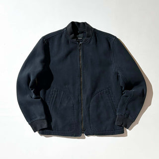 00's BANANA REPUBLIC ブラック ダブルジップ 裏起毛 スウェットブルゾン ジャケット