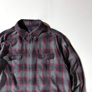 00's GEORGE オンブレ風チェック L/Sネルシャツ