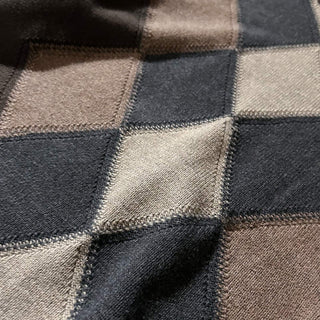 00's HAGGAR ブラウン アーガイルチェック コットン ニット セーター