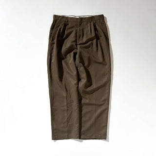 00's Haggar ブラウン ポリエステル×レーヨン 3タック ワイド スラックス