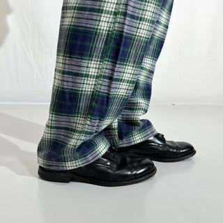 00's IZOD ドローコード マルチチェック ワイド パジャマ パンツ