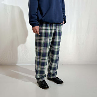00's IZOD ドローコード マルチチェック ワイド パジャマ パンツ