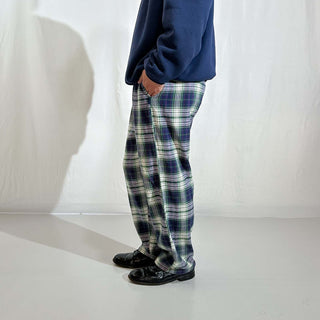 00's IZOD ドローコード マルチチェック ワイド パジャマ パンツ