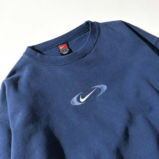 00's NIKE "極太アーム" センターロゴ スウッシュ スウェット シャツ