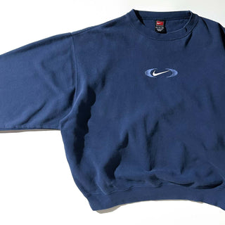 00's NIKE "極太アーム" センターロゴ スウッシュ スウェット シャツ