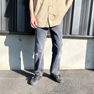 00's RUSTLER ストレート "フェード グレー" ブラック デニム パンツ(32×30)