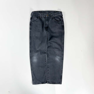 00's RUSTLER ストレート "フェード グレー" ブラック デニム パンツ(32×30)