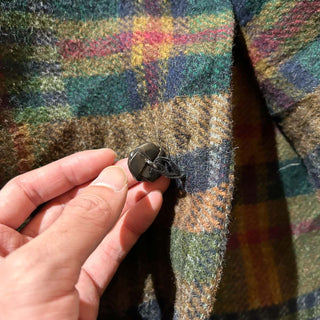 80's Neiman Marcus 襟レザー メルトンウール コート