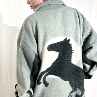 90's CABIN FEVER 馬 アニマル フリース ジャケット