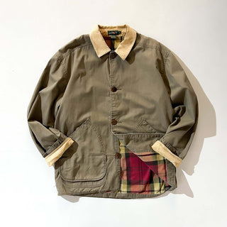 90's J.Crew ライトブラウン ボロ 襟コーデュロイ ハンティング ジャケット