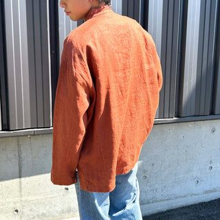90's～00's andrea jovine ブラウン リネン パッチポケット ジャケット